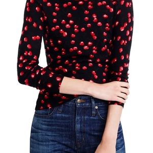J. Crew 3/4 length sleeve cherry sweater